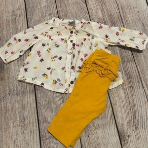 Old Navy flowy button down floral top w/ pant